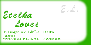 etelka lovei business card